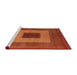 Sideview of Machine Washable Abstract Red Rug, wshabs4690