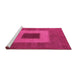 Sideview of Machine Washable Abstract Pink Modern Rug, wshabs4690pnk