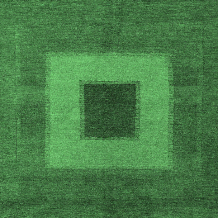 Square Abstract Emerald Green Modern Rug, abs4690emgrn