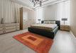 Abstract Red Modern Rug in a Bedroom, abs4690