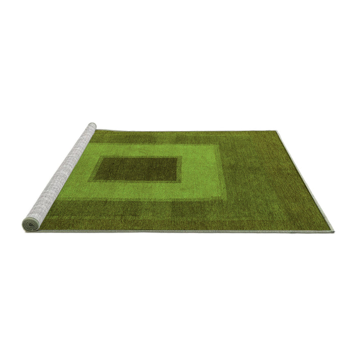 Sideview of Machine Washable Abstract Green Modern Area Rugs, wshabs4690grn