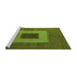 Sideview of Machine Washable Abstract Green Modern Area Rugs, wshabs4690grn