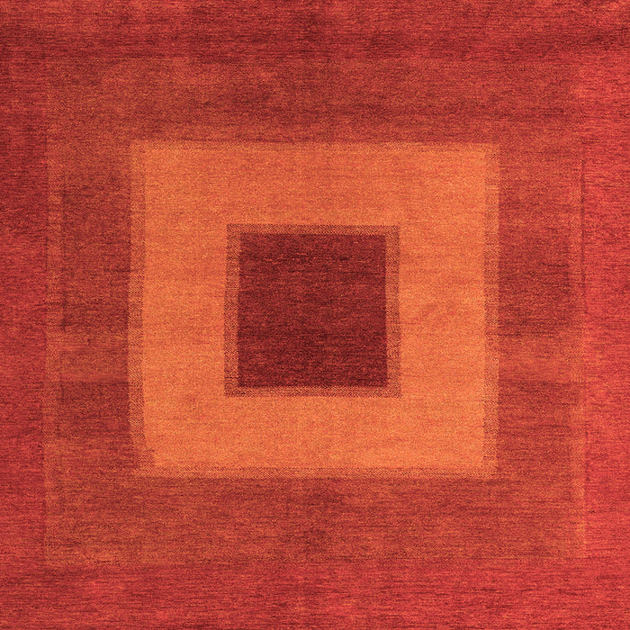 Square Machine Washable Abstract Orange Modern Area Rugs, wshabs4690org