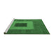 Sideview of Machine Washable Abstract Emerald Green Modern Area Rugs, wshabs4690emgrn