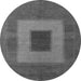 Round Abstract Gray Modern Rug, abs4690gry