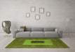 Machine Washable Abstract Green Modern Area Rugs in a Living Room,, wshabs4690grn