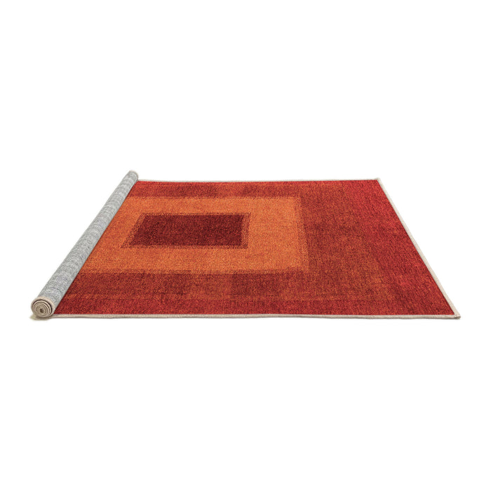 Sideview of Machine Washable Abstract Orange Modern Area Rugs, wshabs4690org