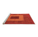 Sideview of Machine Washable Abstract Orange Modern Area Rugs, wshabs4690org