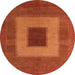 Round Abstract Red Modern Rug, abs4690