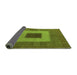 Sideview of Abstract Green Modern Rug, abs4690grn