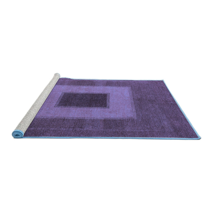 Sideview of Machine Washable Abstract Blue Modern Rug, wshabs4690blu