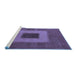 Sideview of Machine Washable Abstract Blue Modern Rug, wshabs4690blu