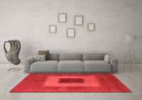 Machine Washable Abstract Red Modern Rug, wshabs4690red