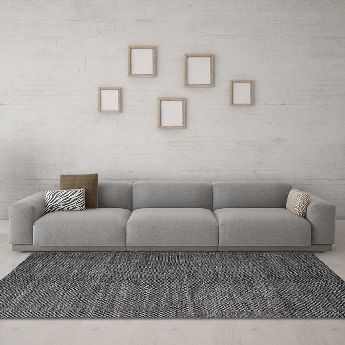 Machine Washable Abstract Gray Modern Rug in a Living Room,, wshabs4691gry