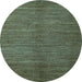 Round Abstract Light Blue Modern Rug, abs4691lblu