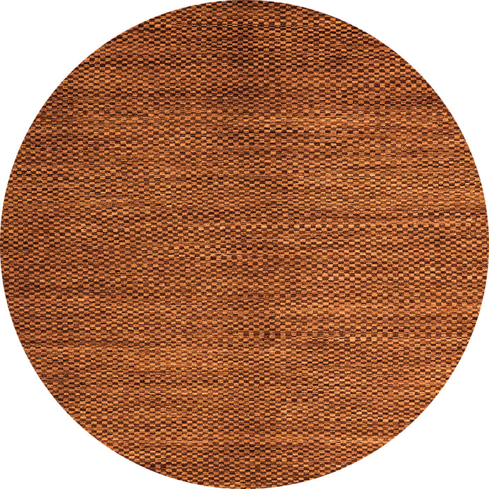 Round Machine Washable Abstract Orange Modern Area Rugs, wshabs4691org