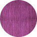 Round Machine Washable Abstract Purple Modern Area Rugs, wshabs4691pur