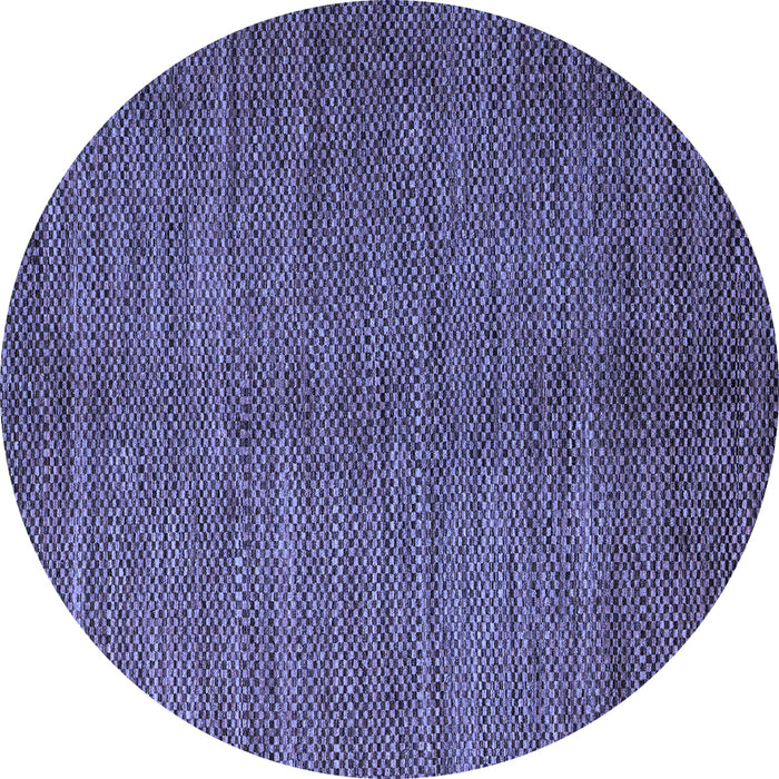 Round Abstract Blue Modern Rug, abs4691blu