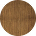 Round Abstract Brown Modern Rug, abs4691brn