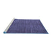 Sideview of Machine Washable Abstract Blue Modern Rug, wshabs4691blu