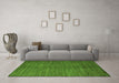 Machine Washable Abstract Green Modern Area Rugs in a Living Room,, wshabs4691grn