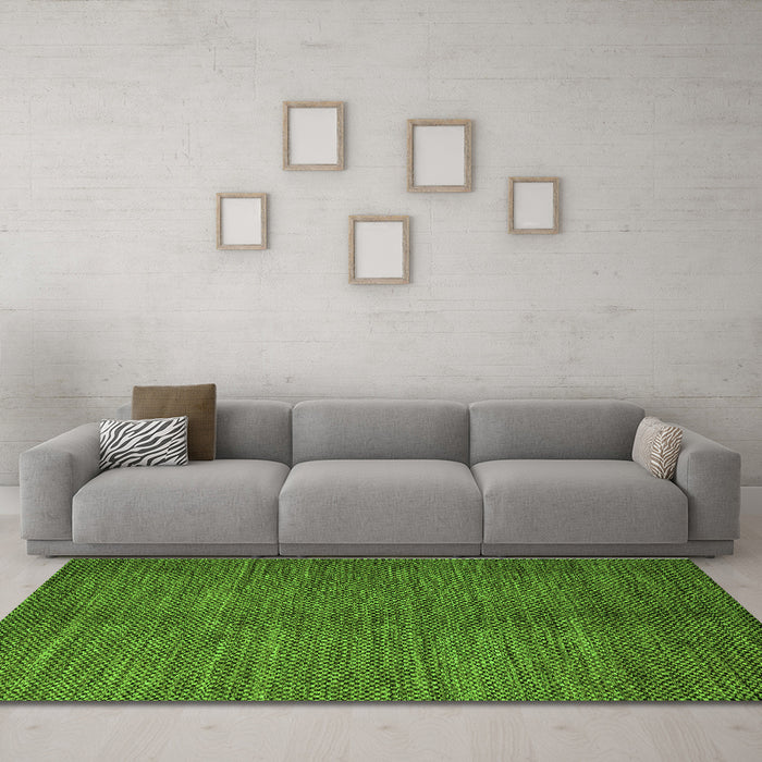 Machine Washable Abstract Green Modern Area Rugs in a Living Room,, wshabs4691grn