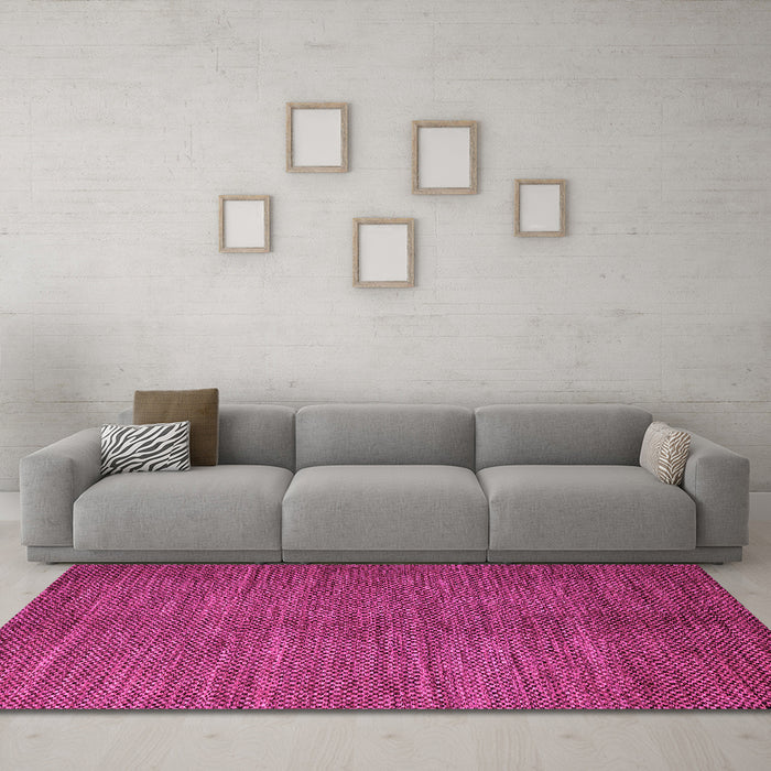 Machine Washable Abstract Pink Modern Rug in a Living Room, wshabs4691pnk