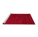 Sideview of Machine Washable Abstract Red Rug, wshabs4692