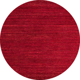 Round Machine Washable Abstract Red Rug, wshabs4692