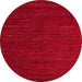 Round Machine Washable Abstract Red Rug, wshabs4692