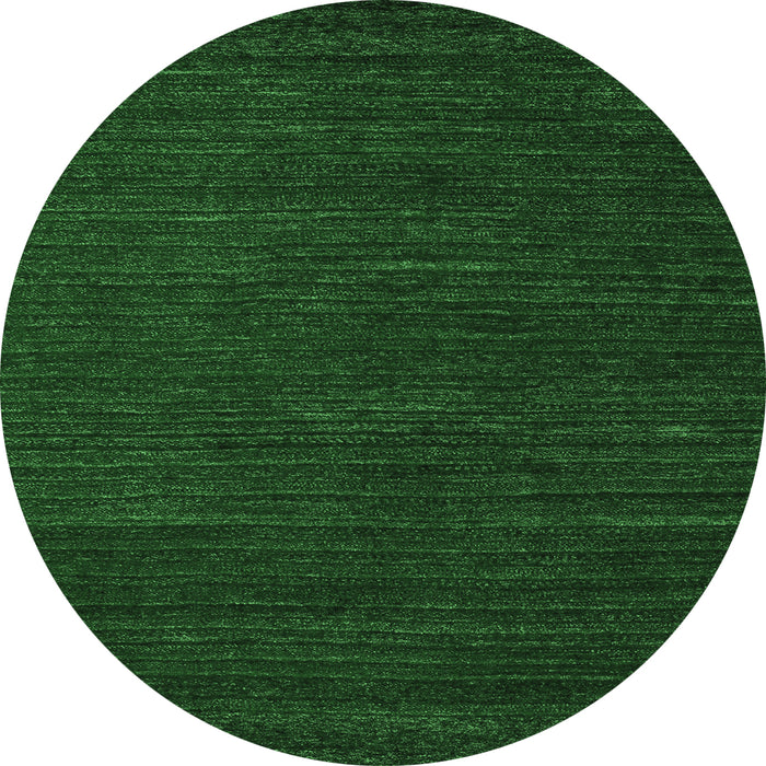 Round Machine Washable Abstract Emerald Green Modern Area Rugs, wshabs4692emgrn