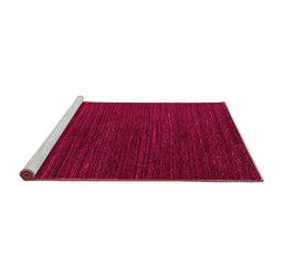 Sideview of Machine Washable Abstract Pink Modern Rug, wshabs4692pnk