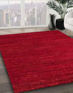 Machine Washable Abstract Red Rug in a Family Room, wshabs4692