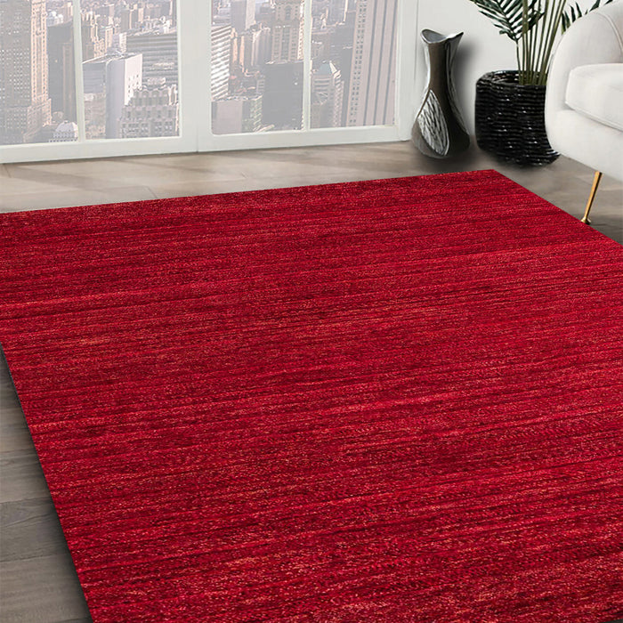 Machine Washable Abstract Red Rug in a Family Room, wshabs4692