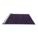 Sideview of Machine Washable Abstract Blue Modern Rug, wshabs4692blu