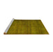 Sideview of Machine Washable Abstract Dark Golden Brown Rug, wshabs4693