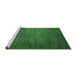 Sideview of Machine Washable Abstract Emerald Green Modern Area Rugs, wshabs4693emgrn