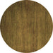 Round Abstract Brown Modern Rug, abs4693brn