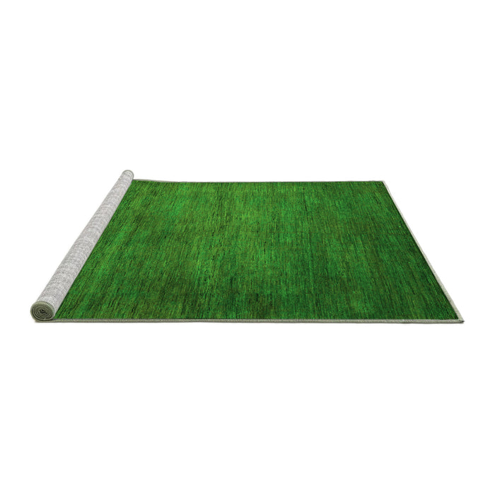 Sideview of Machine Washable Abstract Green Modern Area Rugs, wshabs4693grn