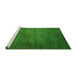 Sideview of Machine Washable Abstract Green Modern Area Rugs, wshabs4693grn