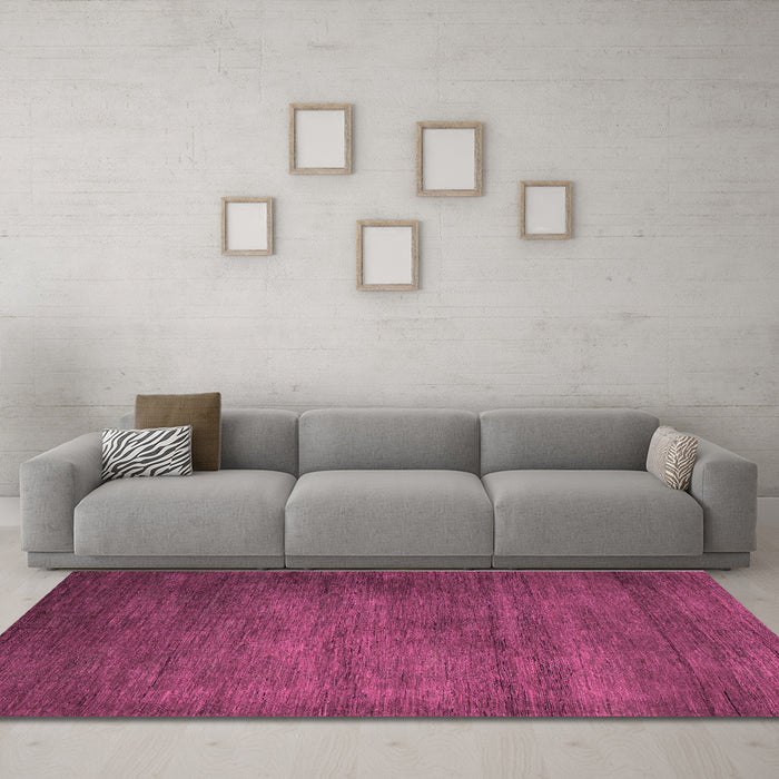 Machine Washable Abstract Purple Modern Area Rugs in a Living Room, wshabs4693pur