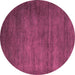 Round Machine Washable Abstract Purple Modern Area Rugs, wshabs4693pur