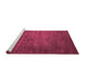 Sideview of Machine Washable Abstract Pink Modern Rug, wshabs4693pnk