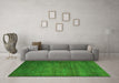 Machine Washable Abstract Green Modern Area Rugs in a Living Room,, wshabs4693grn