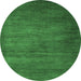 Round Abstract Emerald Green Modern Rug, abs4693emgrn