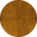 Round Abstract Yellow Modern Rug, abs4694yw