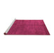 Sideview of Machine Washable Abstract Pink Modern Rug, wshabs4694pnk