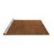 Sideview of Machine Washable Abstract Brown Modern Rug, wshabs4694brn