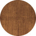 Round Abstract Brown Modern Rug, abs4694brn