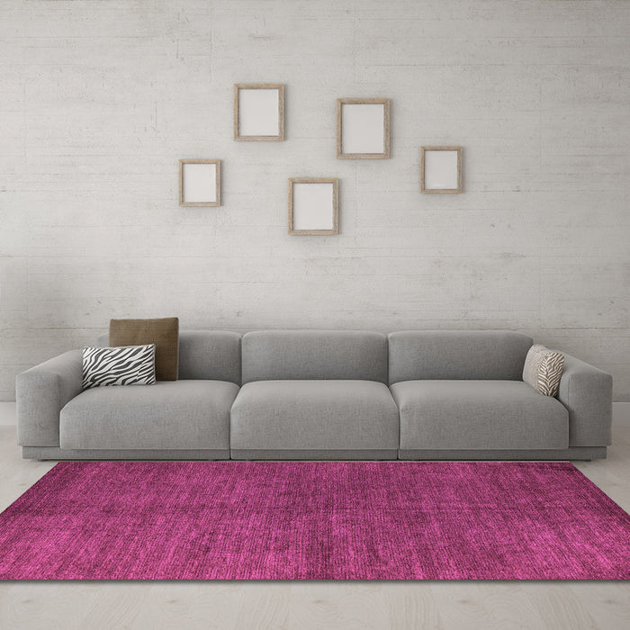 Machine Washable Abstract Purple Modern Area Rugs in a Living Room, wshabs4694pur